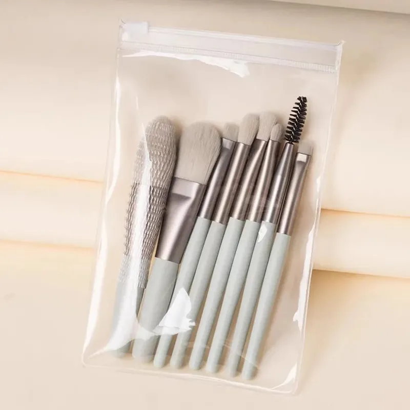 Travel Size 8Pcs Makeup Brush Kit - Soft Hair Blush Eyeshadow Contour Brushes Professional Beauty Tools — image 8