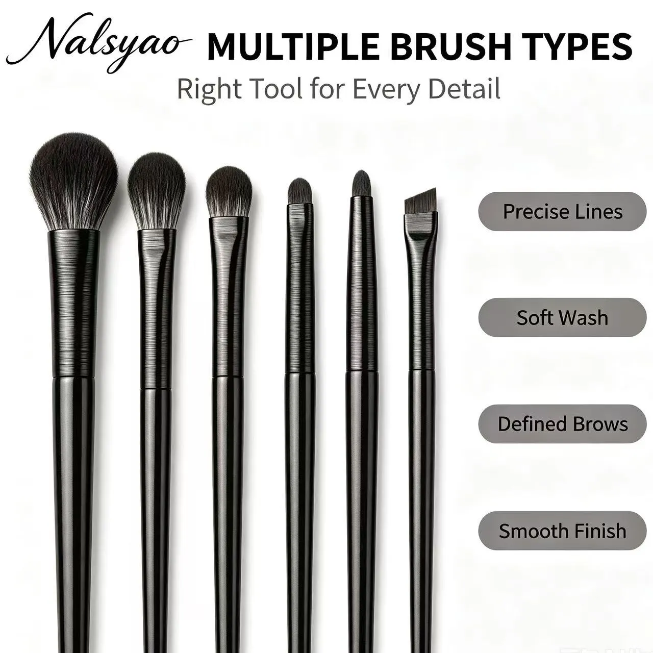 Eyes Cosmetic Blending Detail Make Up Tools Natural Eye Makeup Brushes Set Eyeshadow Brush Eyebrow Contour Eyeliner Brush Women — image 3