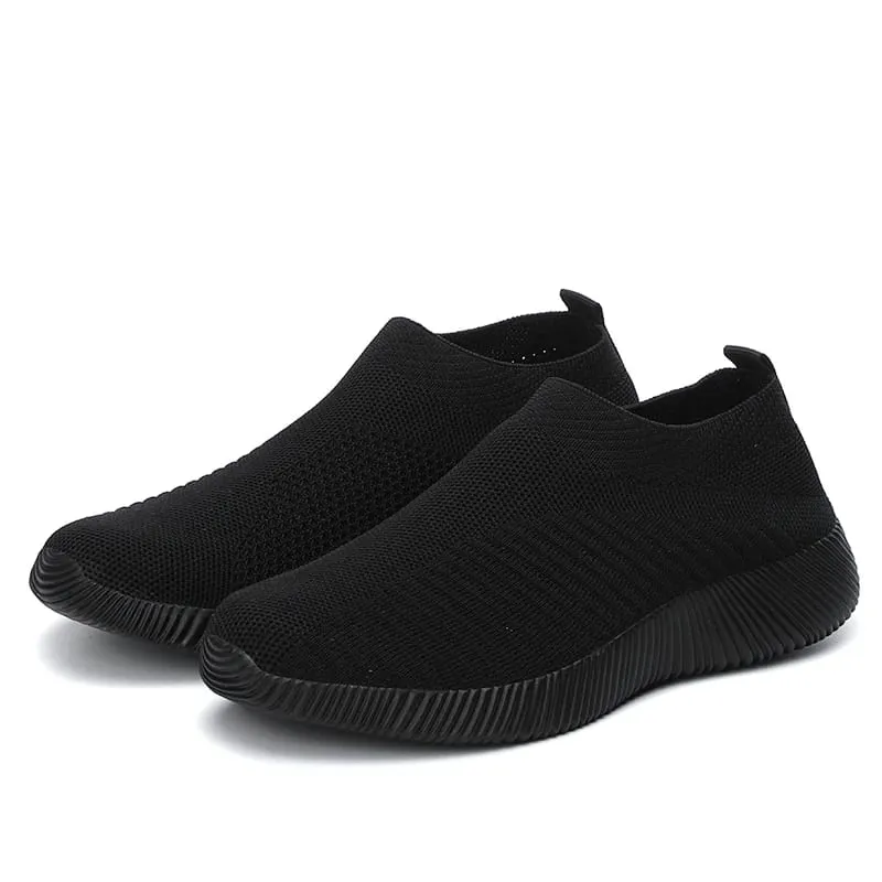 Women's Shoes Lightweight Breathable Mesh Slip-On Sneakers Black White Sport Running for Casual Party Fashion Ladies Shoes