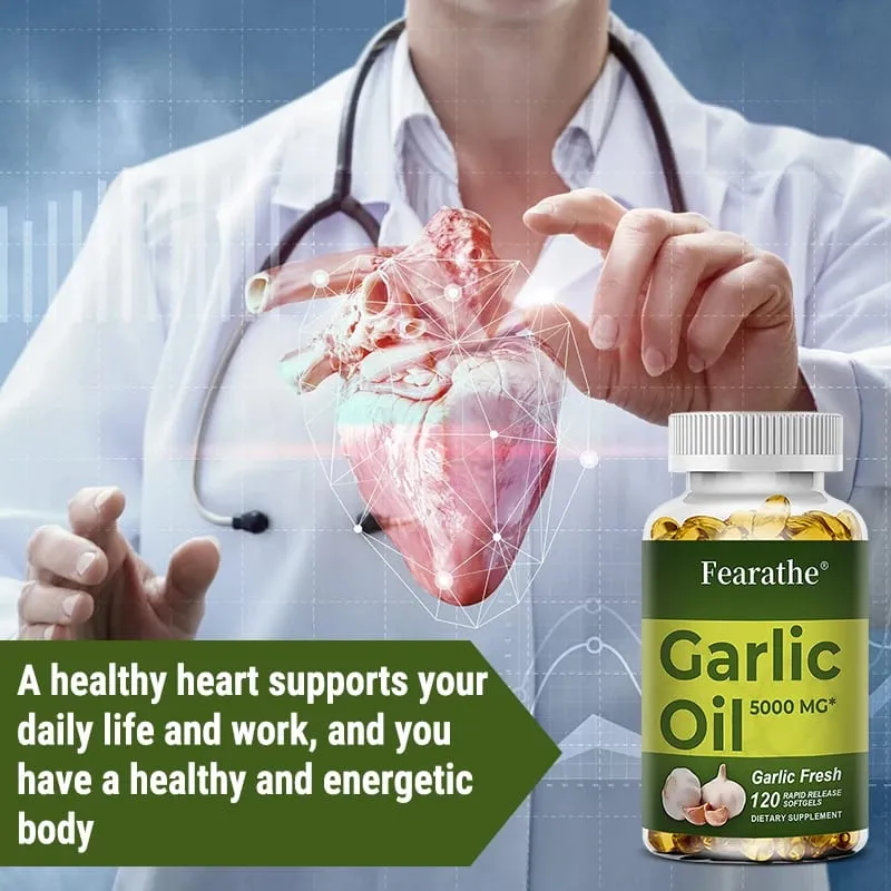 Prémium fokhagyma friss 5000 mg fokhagymaolaj étrend-kiegészítő a szív egészségére és a keringés támogatására antioxidáns NEM-GMO-val — image 6