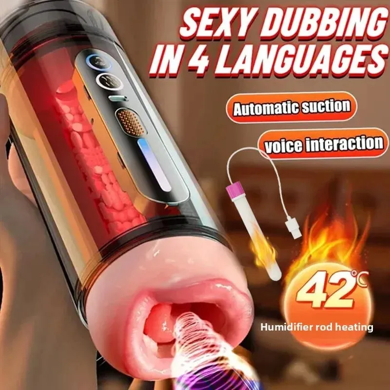 Automatic Male Double-Headed Penetration Realistic Channel Vibrating Deep Throat Vagina Voice Pocket Pussy Sex Toy Supplies 18+ — image 2