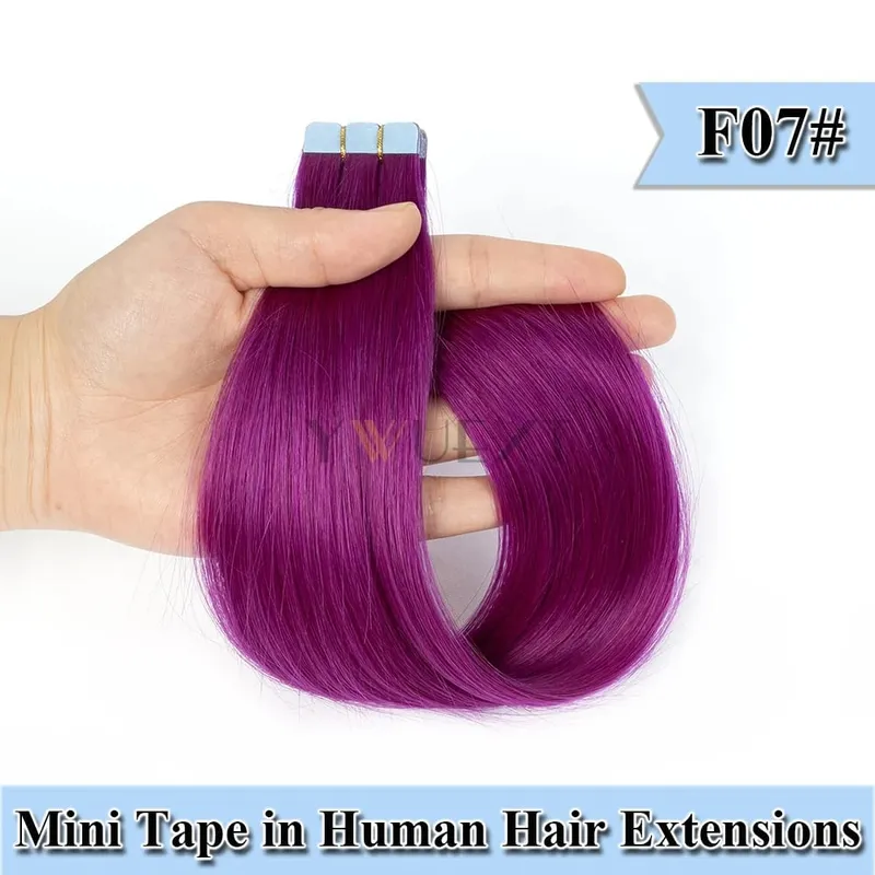 12-20 Inches Mini Tape in Human Hair in Fancy Colors Natural Straight Seamless Tape Hair Extensions for Outlet Hairstyles — image 13