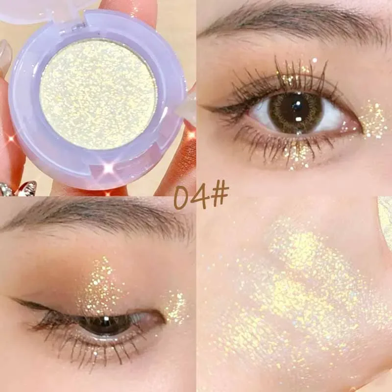 1 Pcs Monochrome High Gloss Waterproof Eye Shadow Peachy Pink Long Lasting Silky Easy To Color Diamond Shiny Eye Shadow Cosmetic — image 10