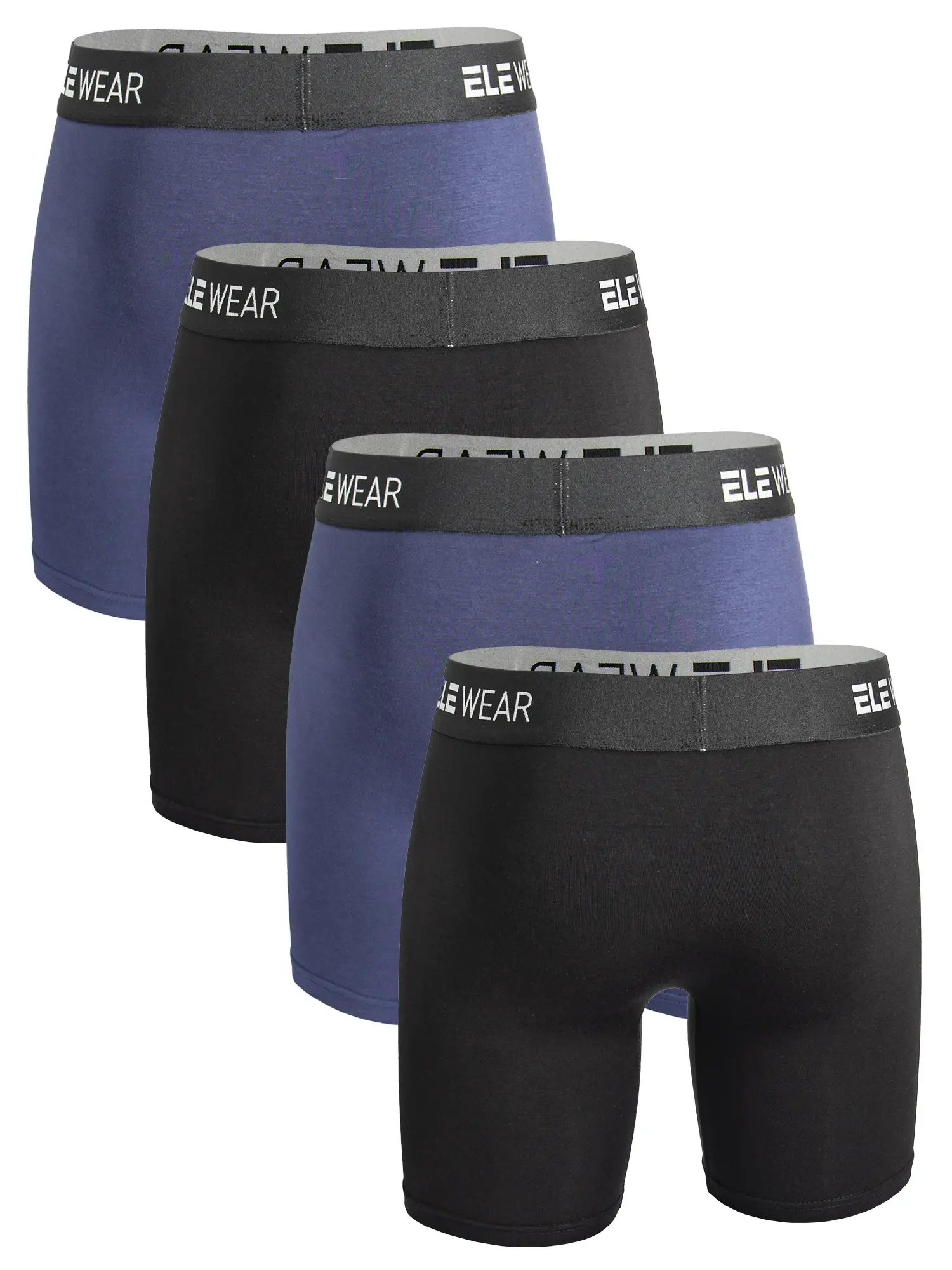 Bamboo 4pcs Men's Underwear Boxer Briefs For Men, Moisture-Wicking Long Sports Underwear — image 3