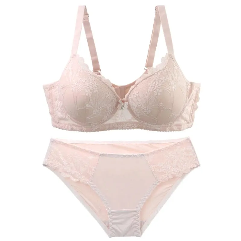 DaiNaFang Gather Anti Side Breast Bra Sets Thin Mold Cup Underwear For Women Breathable Sweat Absorption BC Lingerie