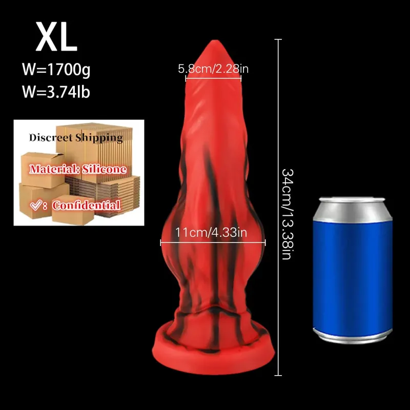 Τεράστια σιλικόνη Fantasy Anal Dildo Anal Plug Προστάτη Σεξ για Άντρες Γυναίκες Big Knot Dog Dildo Βεντούζα βεντούζα πισινό κόκορα Sex Toys18 — image 10