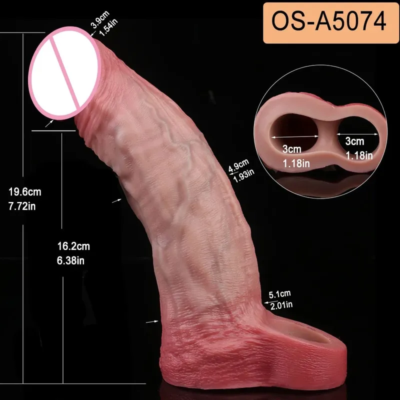 Close Head Realistic Penis Sleeve Szexjátékok férfiaknak Késleltetett magömlés Púshosszabbító Pároknak Sex Pleasure Sexshop — image 12