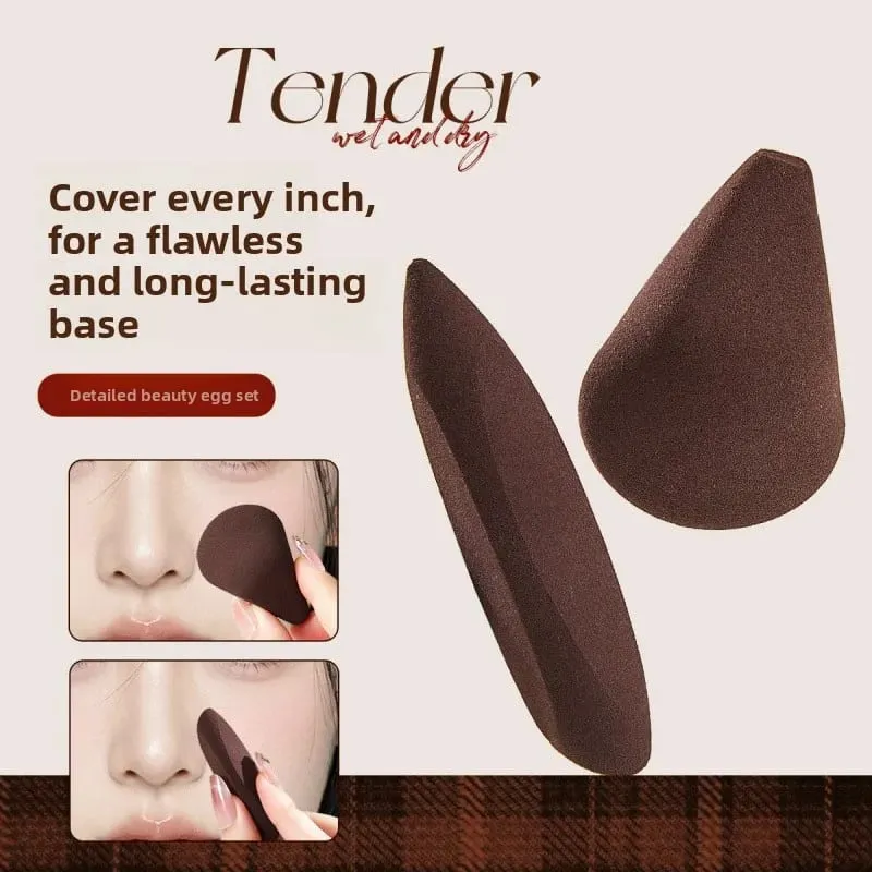 2db Finger Shape sminkszivacs készlet Puha, újrafelhasználható kozmetikai puff az alapozóhoz Highlighter korrektor keverő arckontúrhoz — image 1