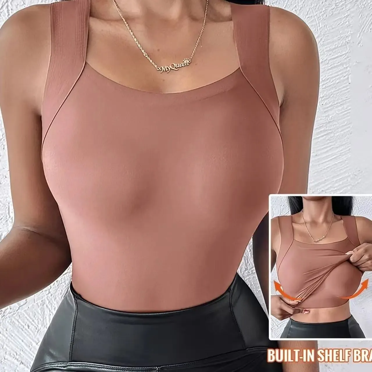 Sexy Sleeveless Tank Tops Women Casual Vest Crop Camisole Seamless Sports Underwear with Chest Pads Summer Female Bra Lingerie — image 10
