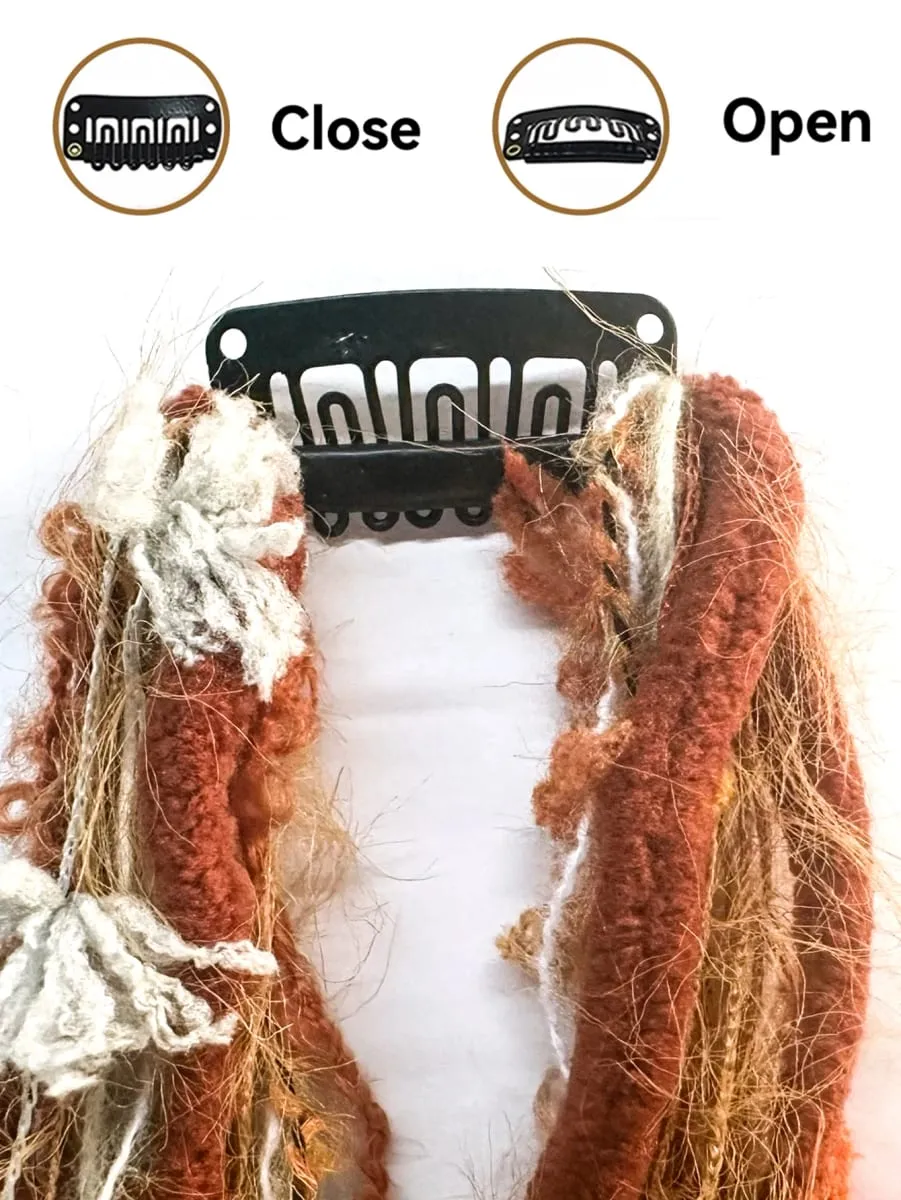 Colorful Hand Woven Braiding Extensions Hair Clip In Synthetic Wig Dreadlock Hair Pieces Hair Accessories for Women Daily Party
