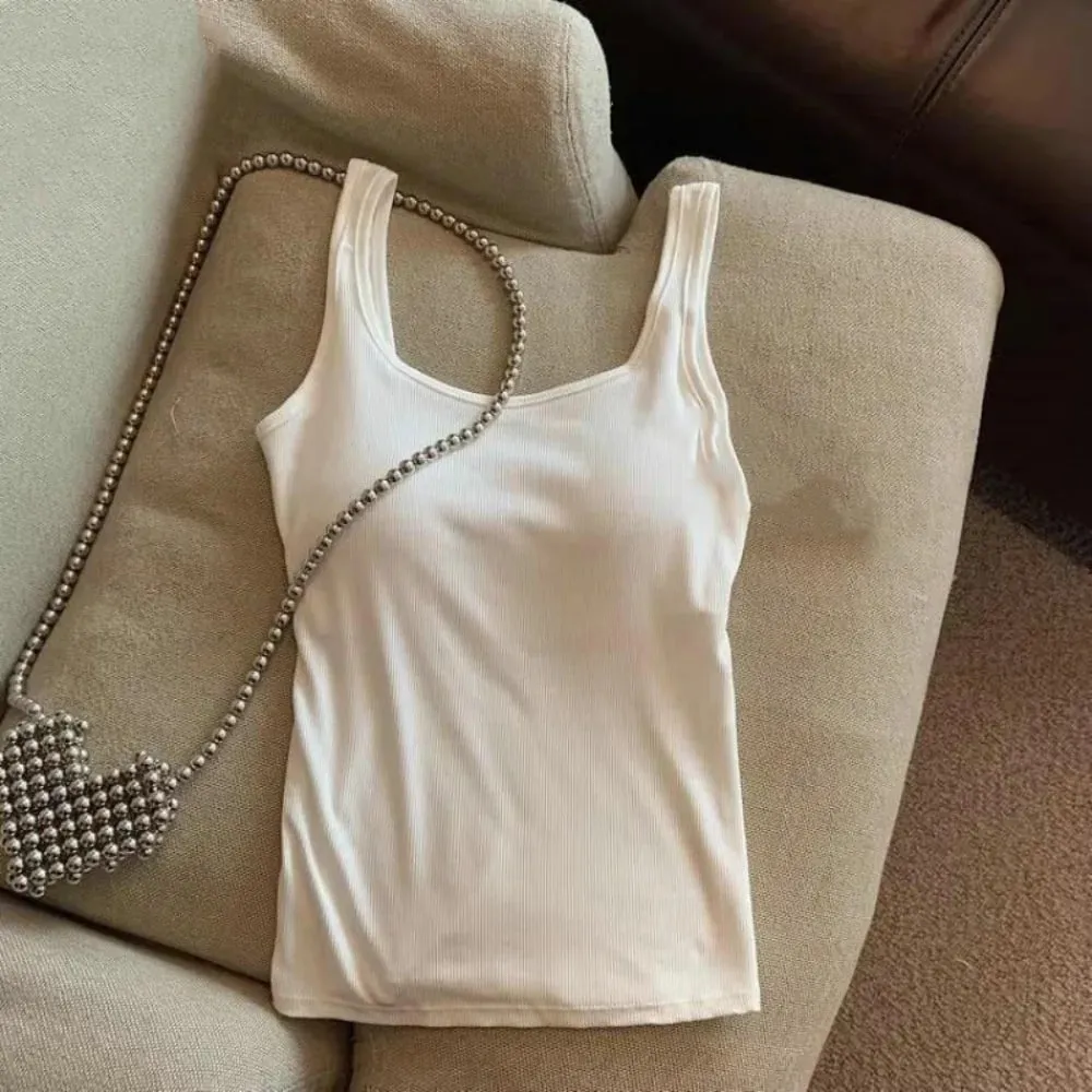 Fashion Solid Color Bodycon Top with Chest Pad Sleeveless Tank Top Clubwear Backless Vest for Women — image 8
