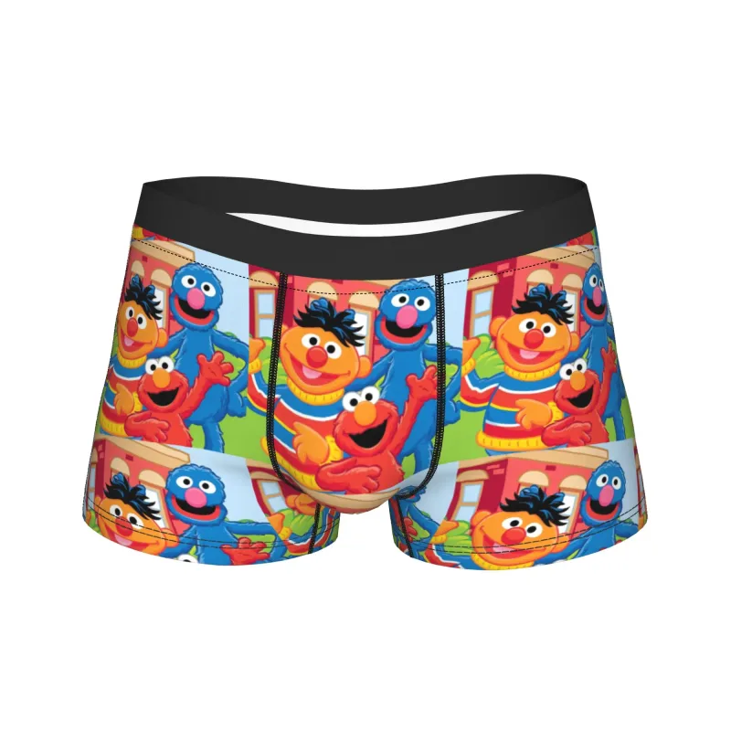 S-Sesames Streets Tango Elmo & Grover Cueca masculina Shorts Cuecas Boxershorts engraçados Qualidade Aduaneira Calcinhas Oversize — image 29