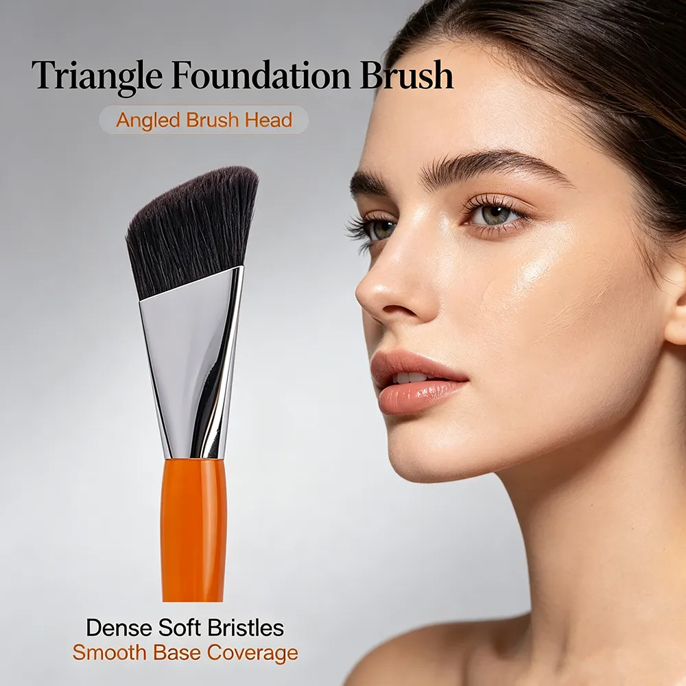 Triangle Foundation Brush Angled Contour Foundation Cream Liquid Bronzer Makeup Brushes Crystal Handle Foundation Make Up Tool
