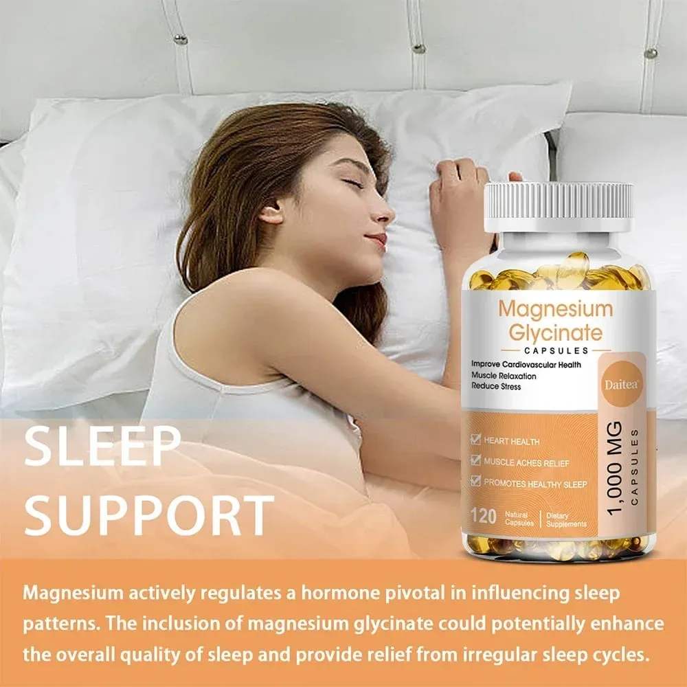 Kapsul Magnesium Glycinate - Membantu dengan Tekanan Otot Tidur Sendi Tulang Kesihatan Imun dan Kardiovaskular
