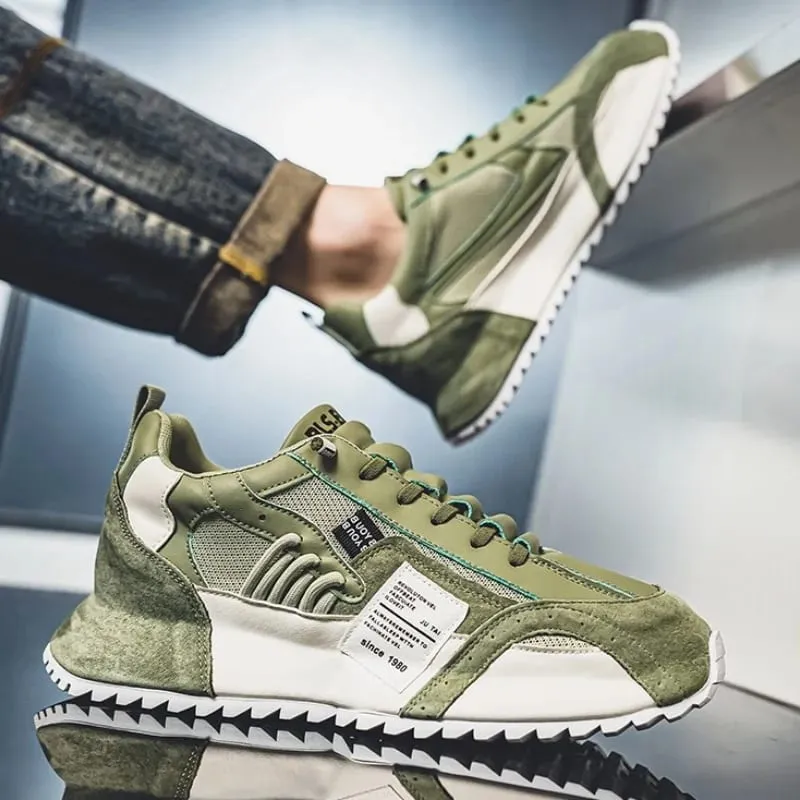 Men Sneakers Spring Summer Retro Casual Shoes Platform Chunky Patchwork Mesh Lace Up Walking Male Running Footwear — image 4