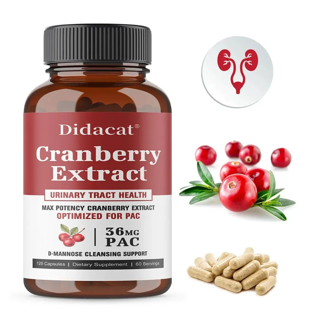 36 mg PAC from Superior Cranberry Juice Extract - Plus D-Mannose Supports Urinary Tract Health Cranberry Capsules for Women — image 1