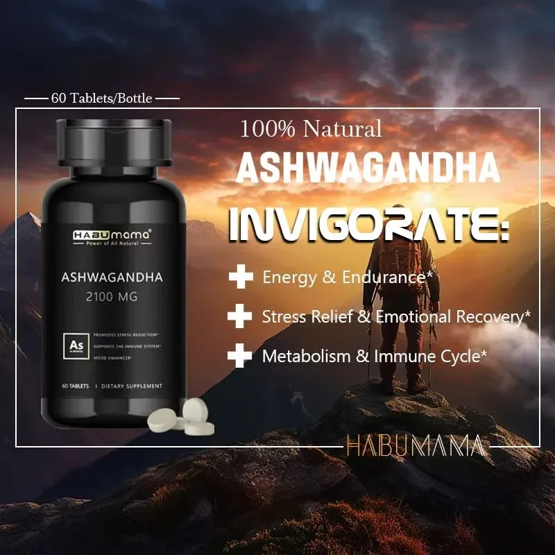 Suplemento energético Ashwagandha original, não transgênico, apoia a saúde reprodutiva, energizador natural — image 5