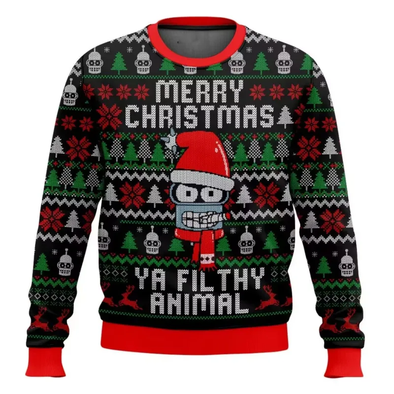 Bagong 2026 Maligayang Pasko Santa Claus 3D Printed Christmas Sweater Holiday Maligayang Pasko Autumn Round Neck Pullover Sweatshirt — image 2