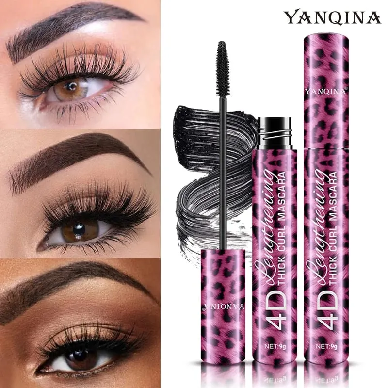 4D Waterproof Mascara & Liquid Eyeliner Set Thick Curling Eye Makeup Cosmetic Kit For Beginners — image 3