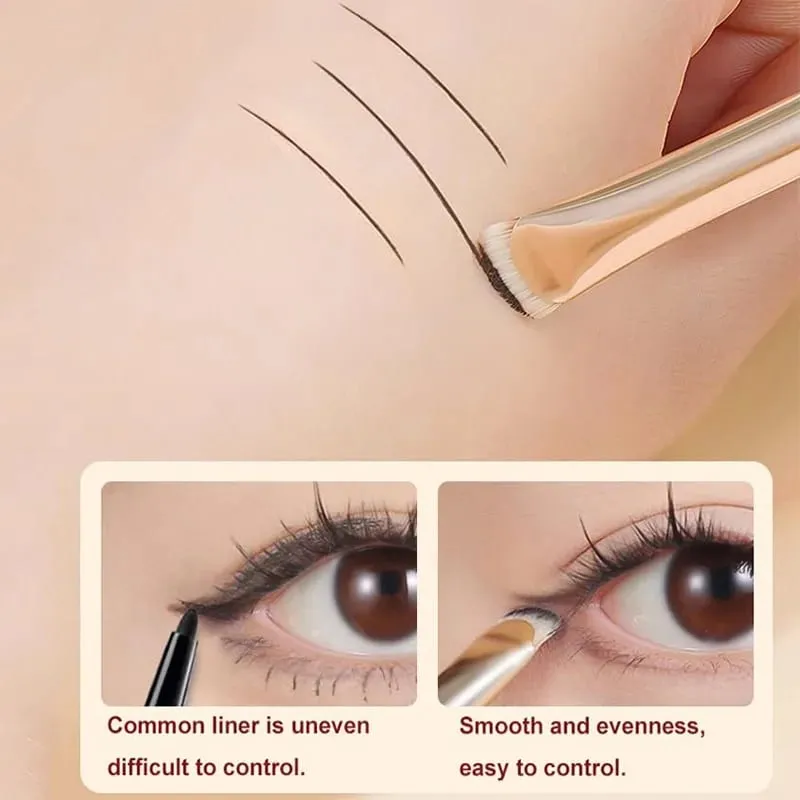 2pcs Curved Eyeliner Makeup Brushes Eye Makeup Smudge Tools Precision Soft Eyeshadow Brush Sharp Thin Small Eye Cosmetic Tools — image 3
