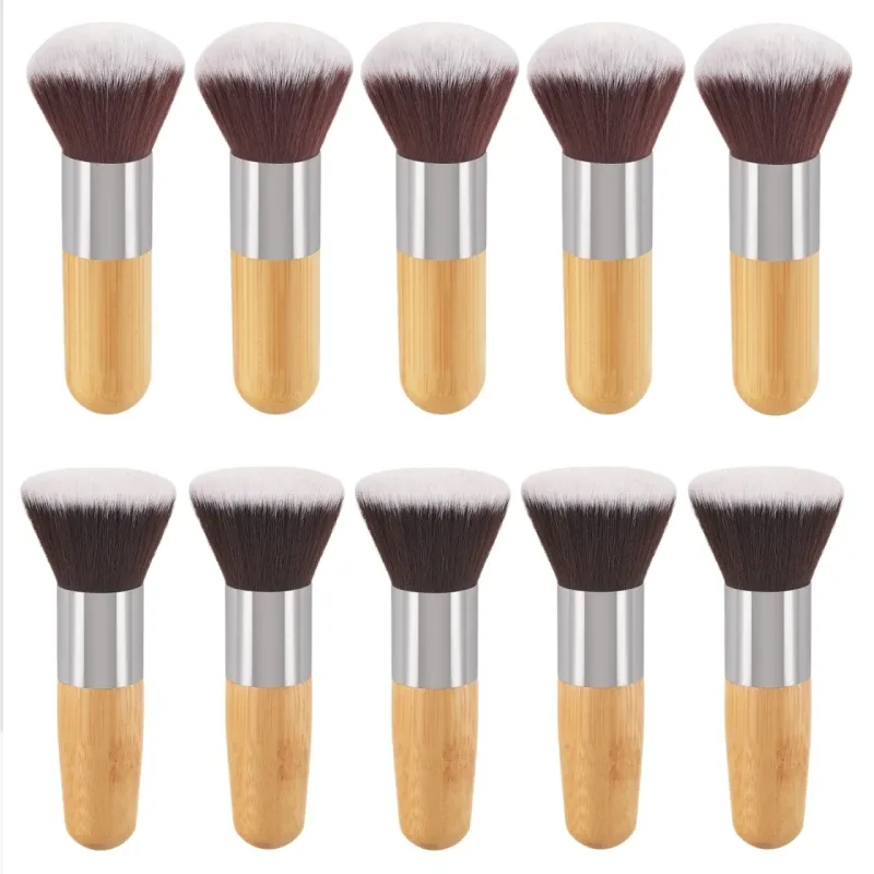 Bamboo Handle Foundation Brush Loose Powder Makeup Brushes Blush Contour Liquid Foundation Cream Professional Face Beauty Tools — image 16