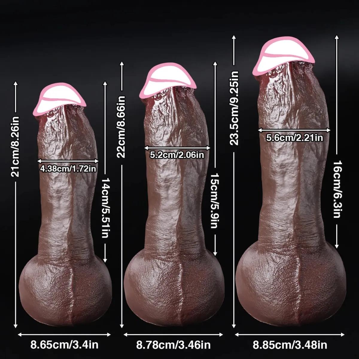Billig Mjuk hud Känns Realistisk Tjock Dildo Gay Masturbators Silikon Dick Stor sugkopp Penis Analplugg Sexleksak för män Kvinnor — image 6