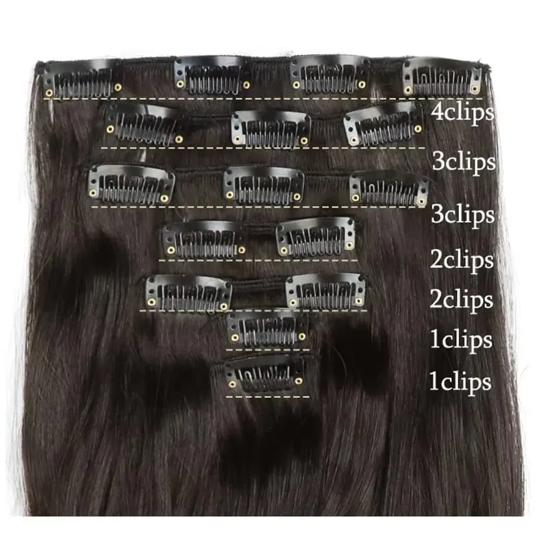 Synthetic 18Inch Long Curly Hair Hairpiece Heat Resistant Hair Extension Clips In Black Brown Blonde for Women — image 3