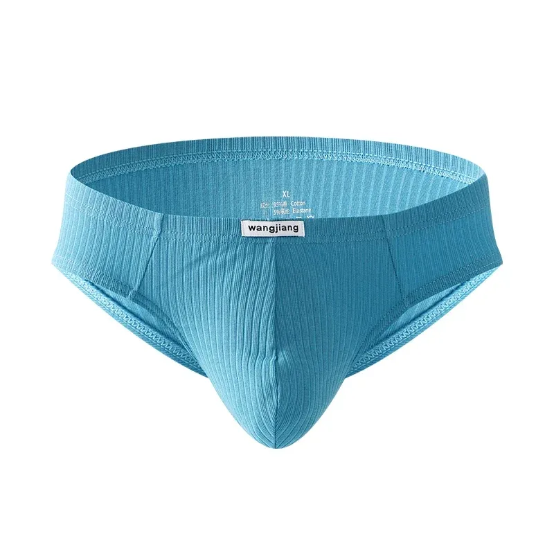 Men's Ribbed Cotton Separate Pouch Briefs Breathable Low Rise Soft Stretch Underwear Panties 1PC — image 20