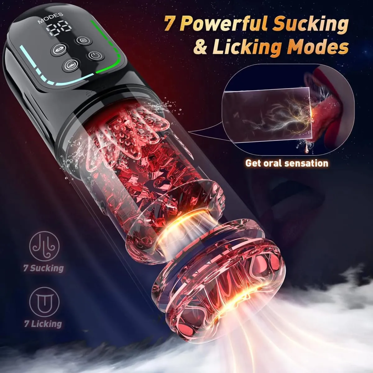 Automatic Thrusting Rotating Male Masturbator Licking Stroker Sucking Blowjob APP control Pennis Pump Adult Sex Toys For Men — image 2