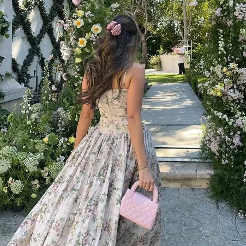 Suninheart roupas de verão para mulheres vestido midi elegante 2025 recém chegados vestido de férias com estampa floral branca — image 4