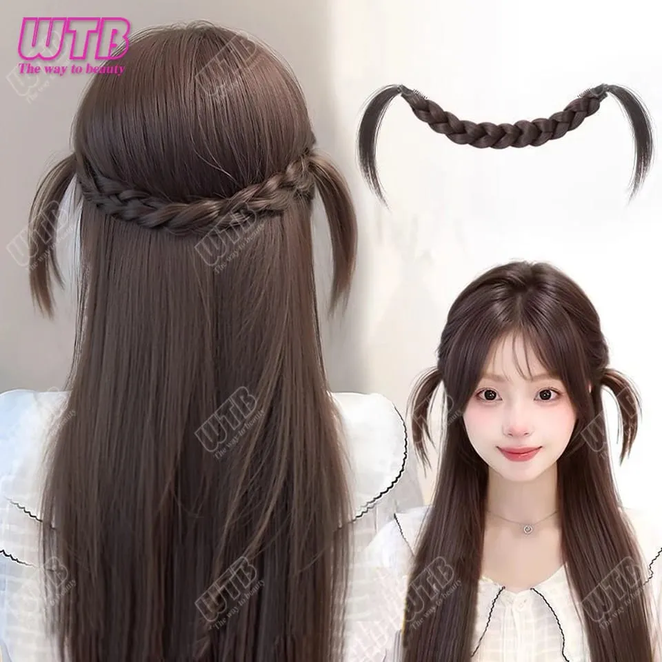 Synthetic Hair Accessories Wig Hair Accessories Cute Headdress Natural Fluffy Braided Modeling Dress up Fake Braids Wig — image 7