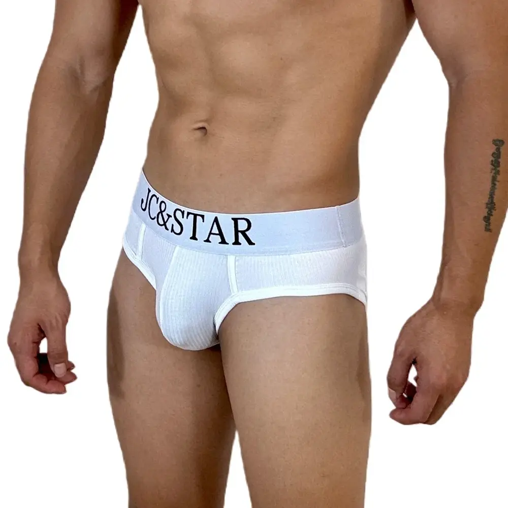 Cuecas masculinas atléticas com design de corte alto, cuecas de algodão com nervuras, conforto esportivo para homens, biquíni deslizante, tanga — image 2
