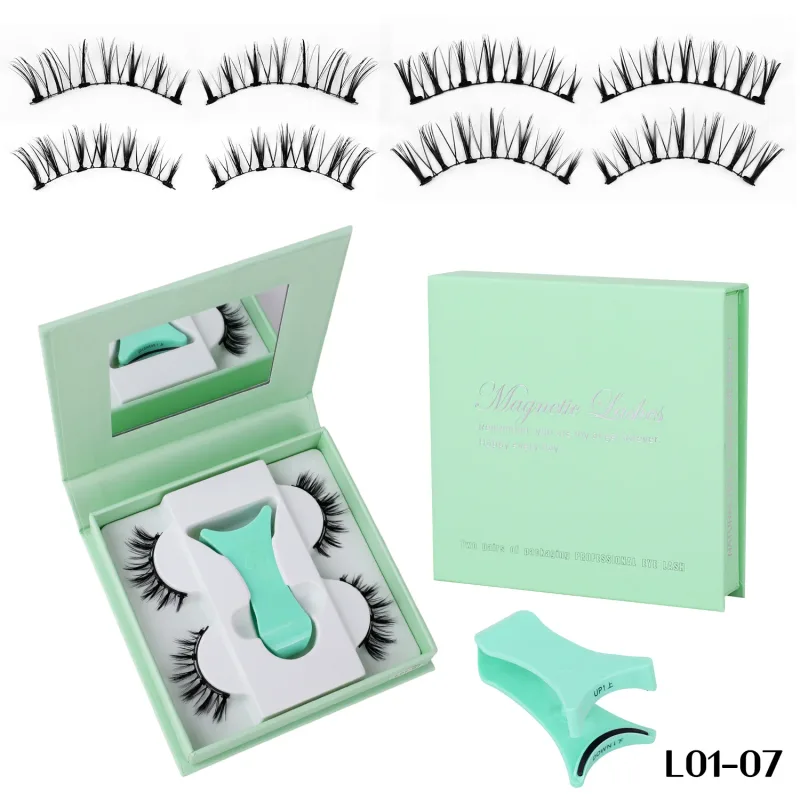 2 Pairs Magnetic False Lashes Natural Wispy Magnetic Eyelashes Portable All-in-one Case Reusable No Glue Eye Lashes Customized — image 13