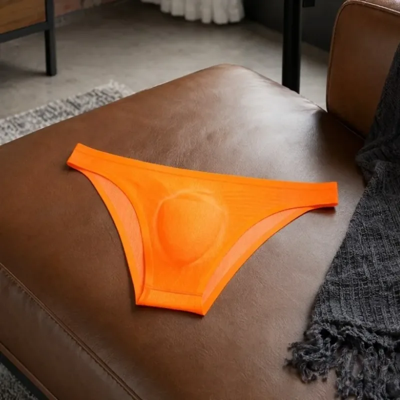 Soft Ice Silk Men's Triangle Panties Lingerie Breathable Men Thin Briefs Solid Color Large Size Underwear for Men Male — image 14