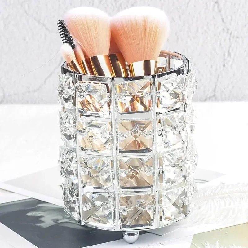 New Crystal Storage Cup Makeup Brush Eyebrow Pencil Storage Bottle Jewelry Storage Container European Cosmetics Storage Box — image 8