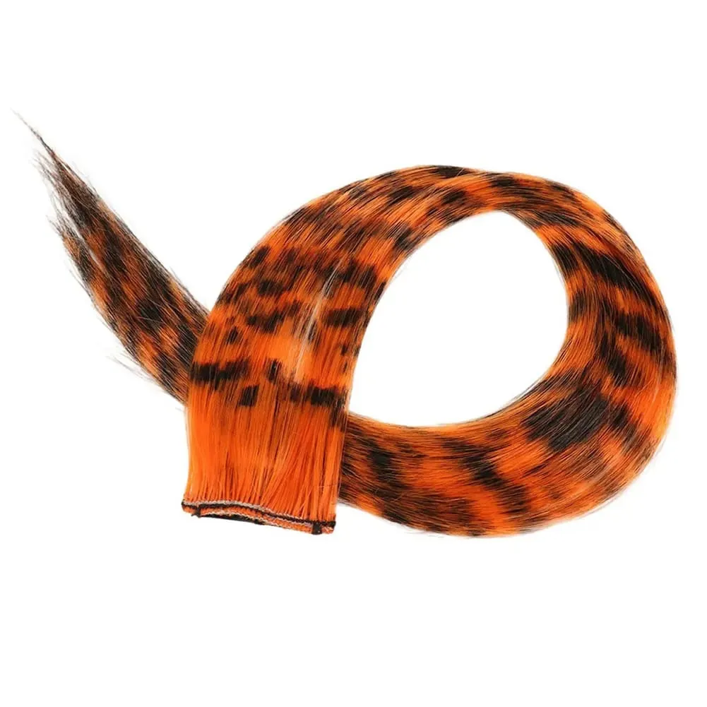 1Pc Clip-in Stripe Printed Synthetic Hair Colorful Long Straight Hair Pieces clip in Hair Extensions for Daily or Christmas wear — image 16
