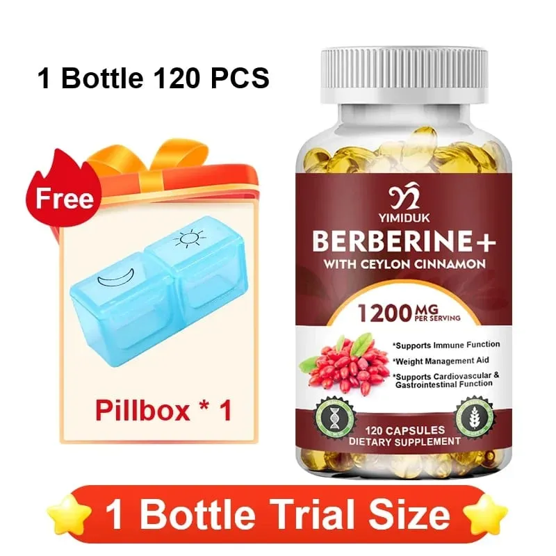 Berberine 1200mg Supplement understøtter AMPK-aktivering Sund glukosemetabolisme Immunitet og vægtkontrol for voksne — image 11
