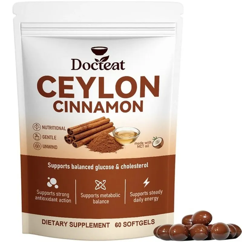 Ang Ceylon Cinnamon Softgels na may Vitamin B6 MCT Oil ay Sinusuportahan ang Balanseng Glucose at Cholesterol Metabolic Balance Energy 60 Softgels