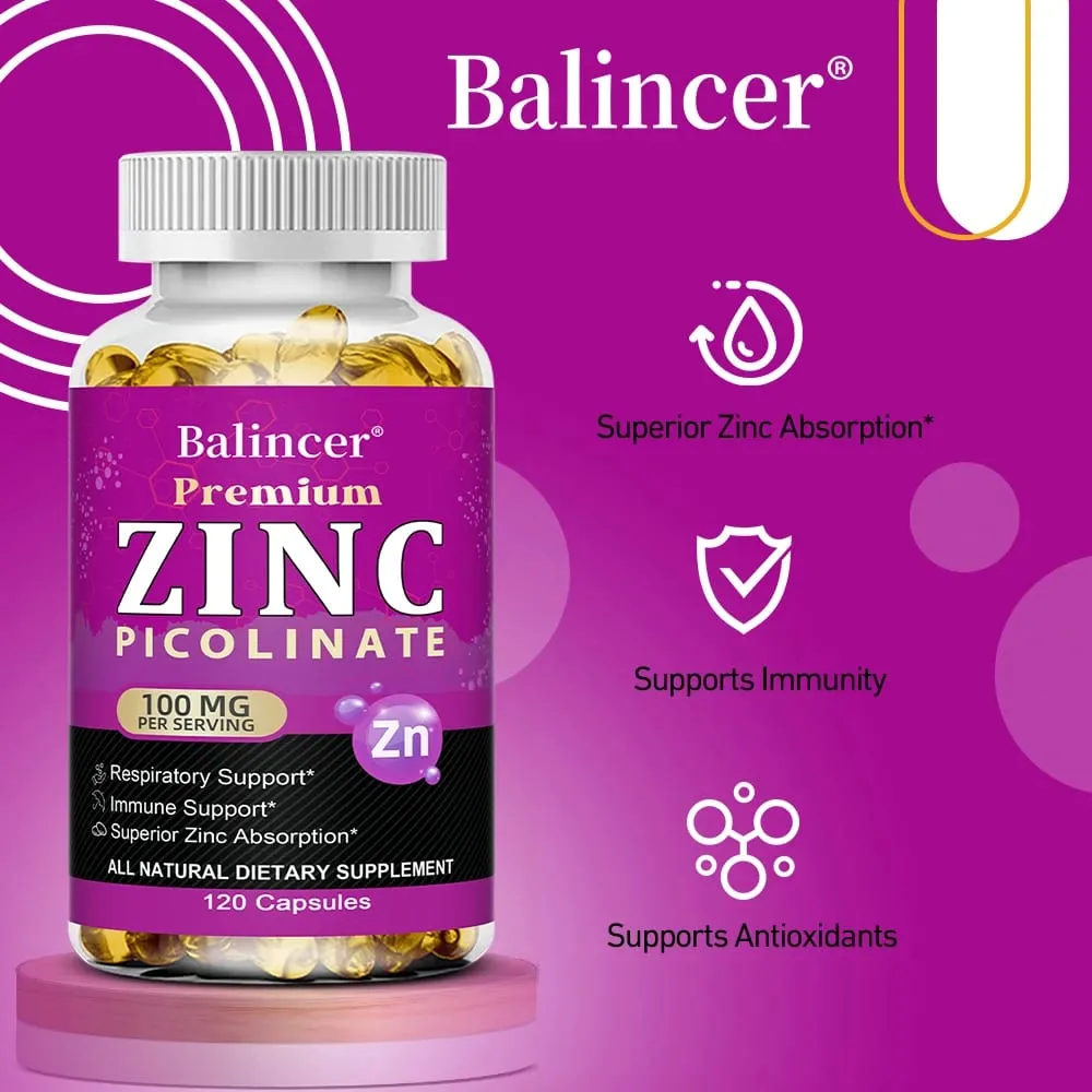 Zinc Picolinate 100 Mg - Pinapalakas ng Superior Zinc Absorption ang Immune Support Sleep & Energy Supports Respiratory Health — image 2