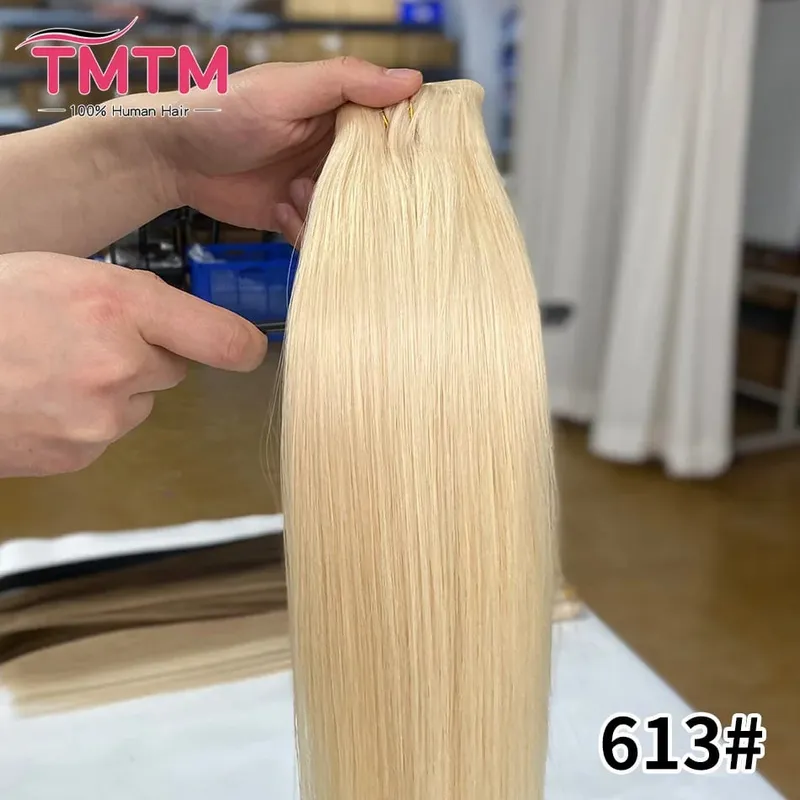 Straight PU Clip Ins Human Hair Extensions Black Brown Color 7 Pcs 110g/Set Seamless Invisible PU Weft For Women 100% Human Hair