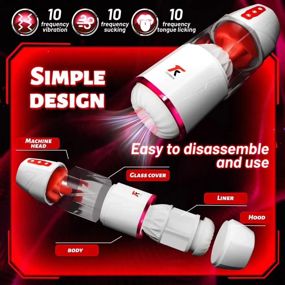 Mga Awtomatikong Lalaking Masturbator-na may 10 Pagsipsip at Pagdila ng Dila at Pag-vibrate na Mode ng Blowjob Masturbation Cup Mga Sex Toy para sa Mga Lalaking Coupe — image 3
