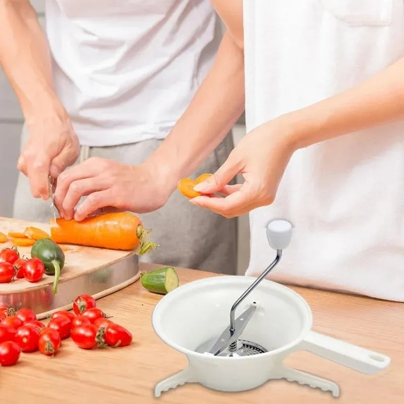Food Hand-cranked Grinder Equipped with 3 Grinding Discs Fruit Vegetable Food Grinder Suitable for Tomato Sauce Potato Mash