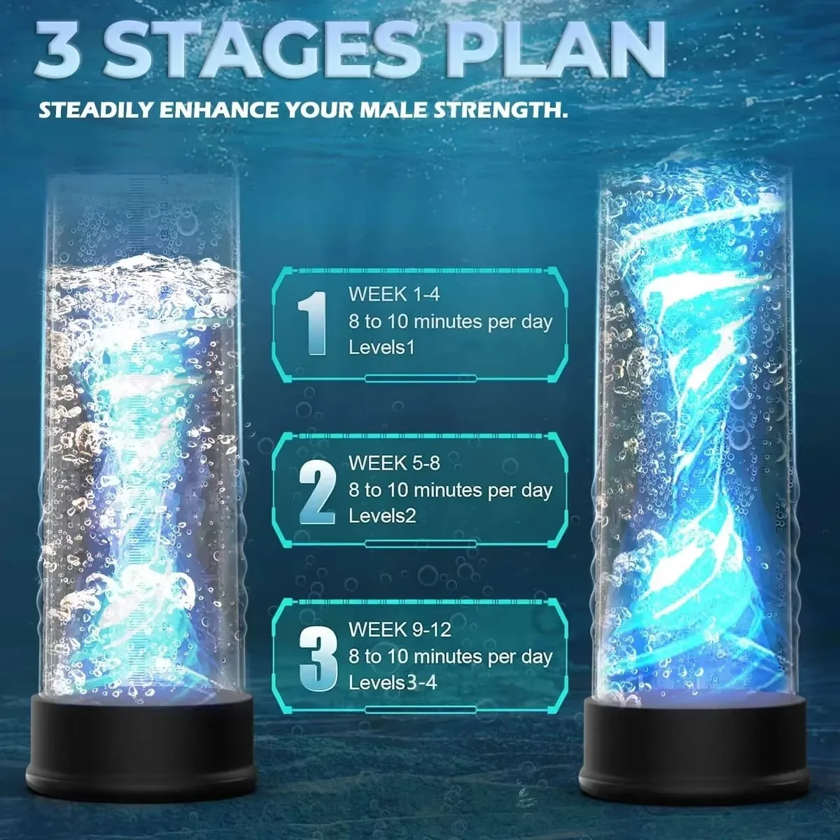 Bomba eléctrica para pene, masturbadores masculinos de succión al vacío, extensor Traine, eyaculación retardada, juguete sexual resistente al agua IPX7 para hombres — image 3