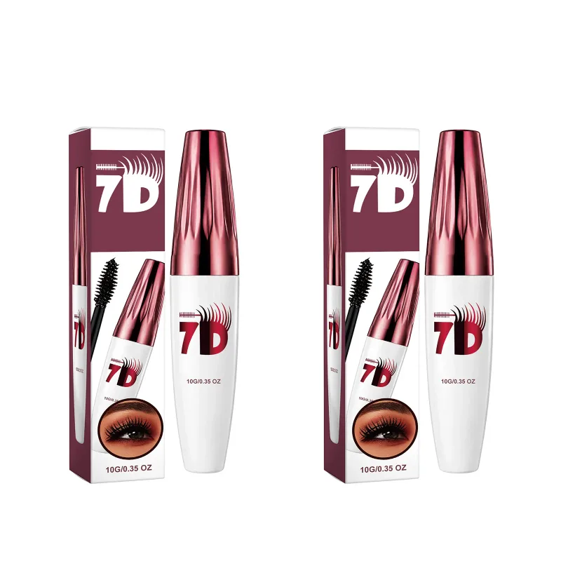 7D Volumizing & Curling Black Mascara – Smudge-Proof Natural Lash Lift & Curl Flake-Free Non-Clumping Waterproof Eye Makeup