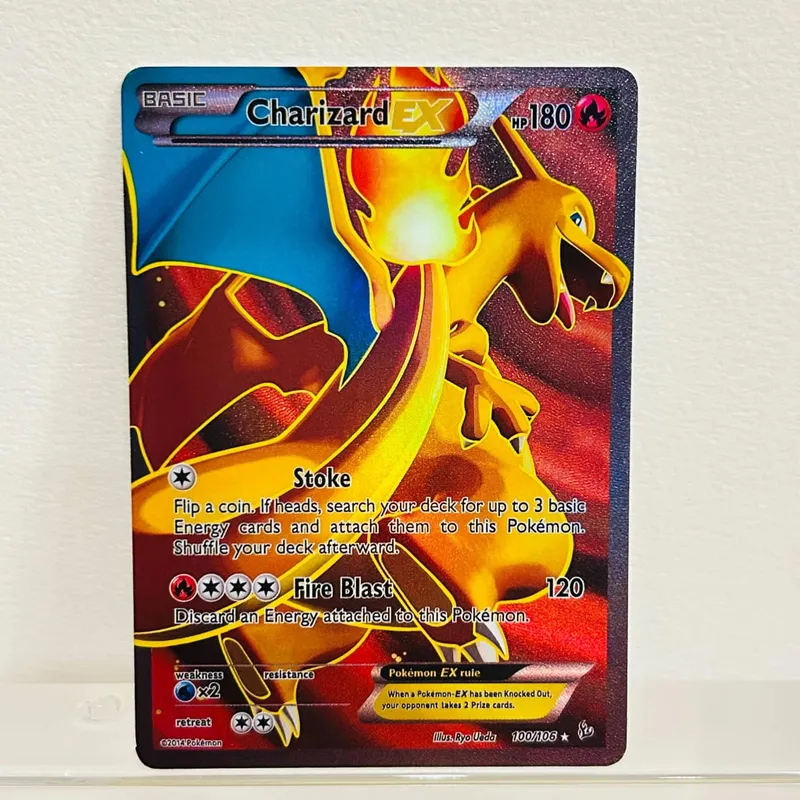 Lucario EX 107/111 English Card Holographic Foil Texture DIY Premium Anime Collection Card — image 2
