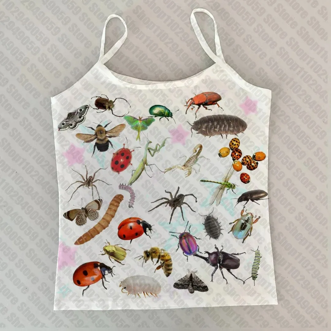 Tanks & Camis Women's Cropped Grunge Clothes Y2k Top Female Clothing Cute Tops With Suspenders Summer Trashy Y2k 2000s Harajuku