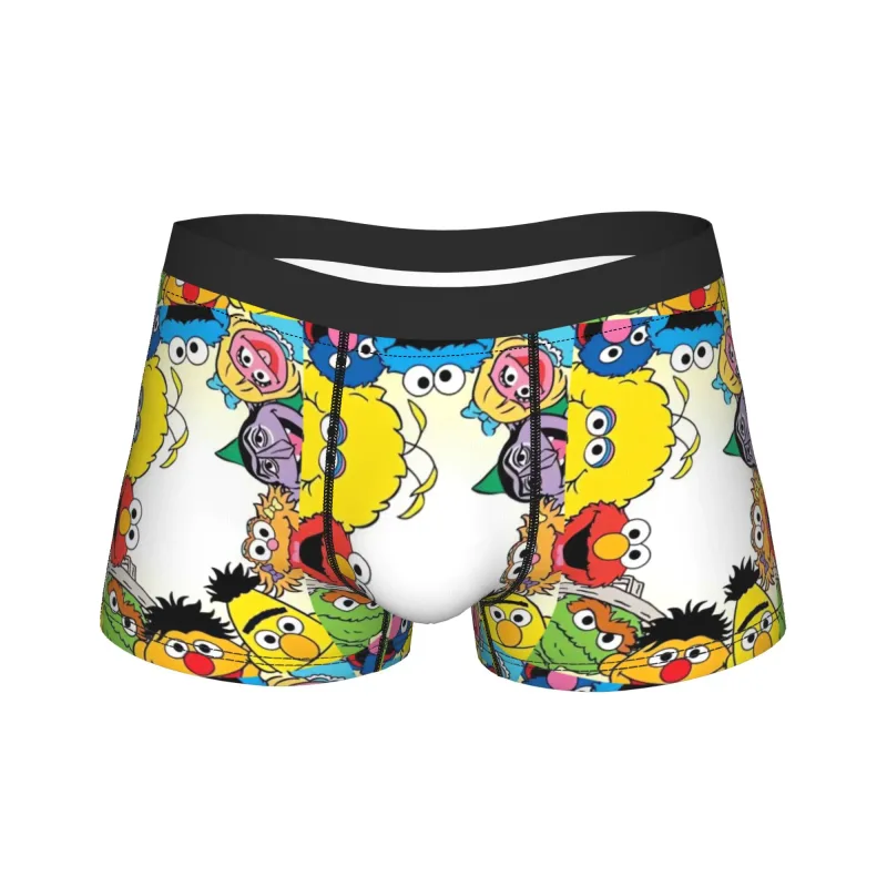 S-Sesames Streets Tango Elmo & Grover Cueca masculina Shorts Cuecas Boxershorts engraçados Qualidade Aduaneira Calcinhas Oversize — image 18