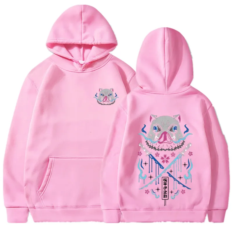 Inosuke anime hoodies das mulheres dos homens kimetsu não yaiba kawaii manga sweatshirts gótico harajuku com capuz pulôver casual streetwear — image 4
