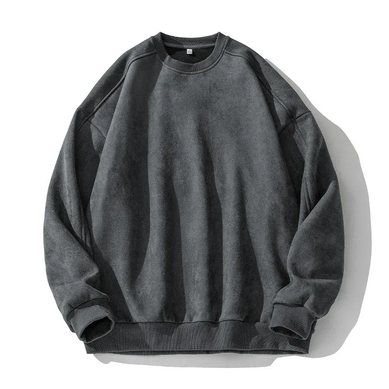 Märke Lila Sweatshirt Mans Mocka O Neck Höst Vinter Baggy Man Sweatshirts Casual Långärmad 2026 Nya Man Toppar — image 9