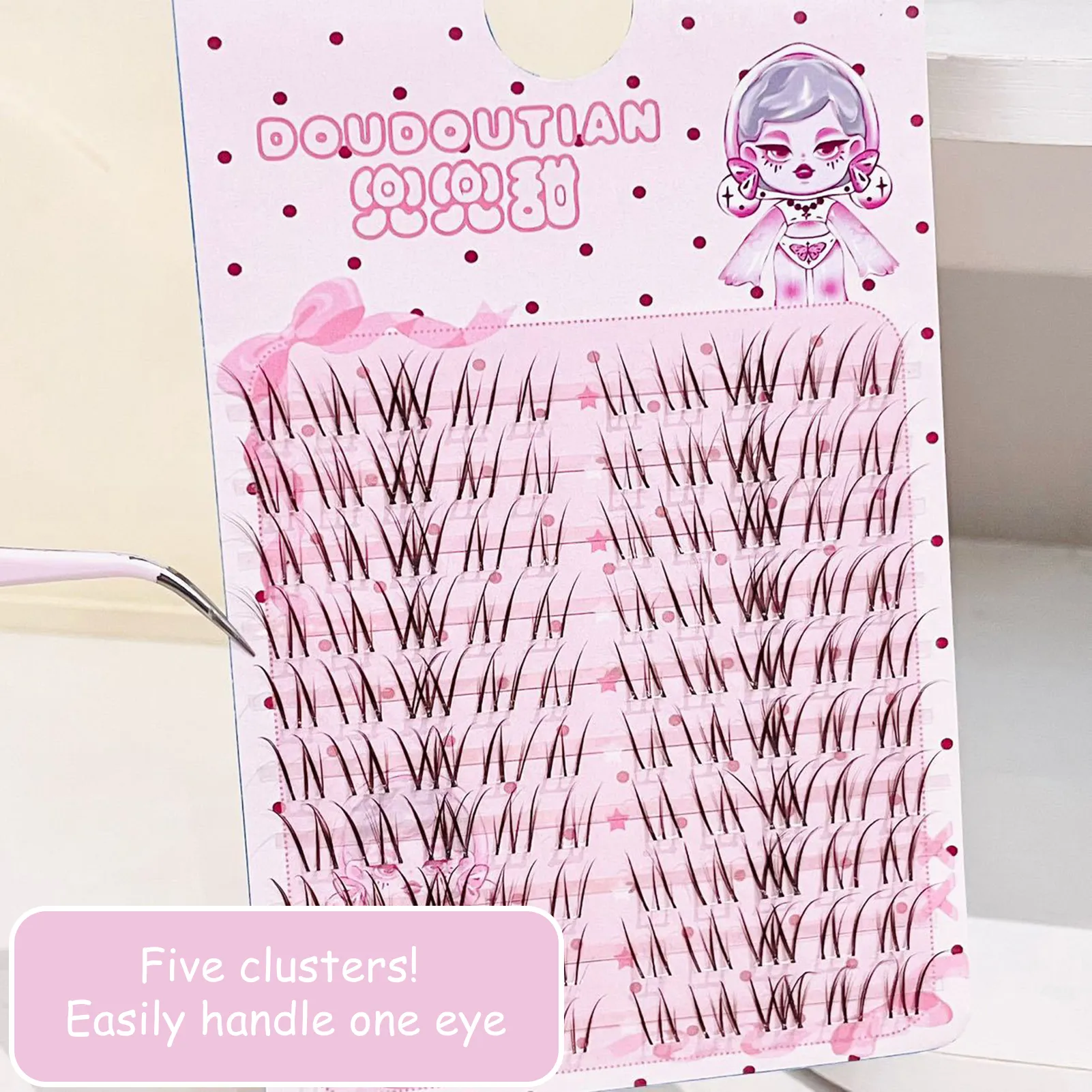 3/10 Rows Sweet Brown Wispy False Eyelashes Natural Airy Manga Style Eyelash Extension For Beginners 7-12mm Perfect Eye Makeup — image 7